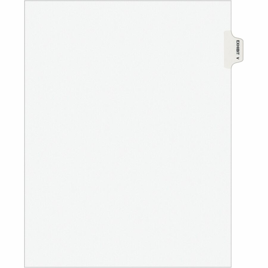 Avery® Individual Legal Exhibit Dividers - Avery Style - 1 Printed Tab(s) - Character - V - 8.5" Divider Width x 11" Divider Length - Letter - White Paper Divider - Paper Tab(s) - 25 / Pack