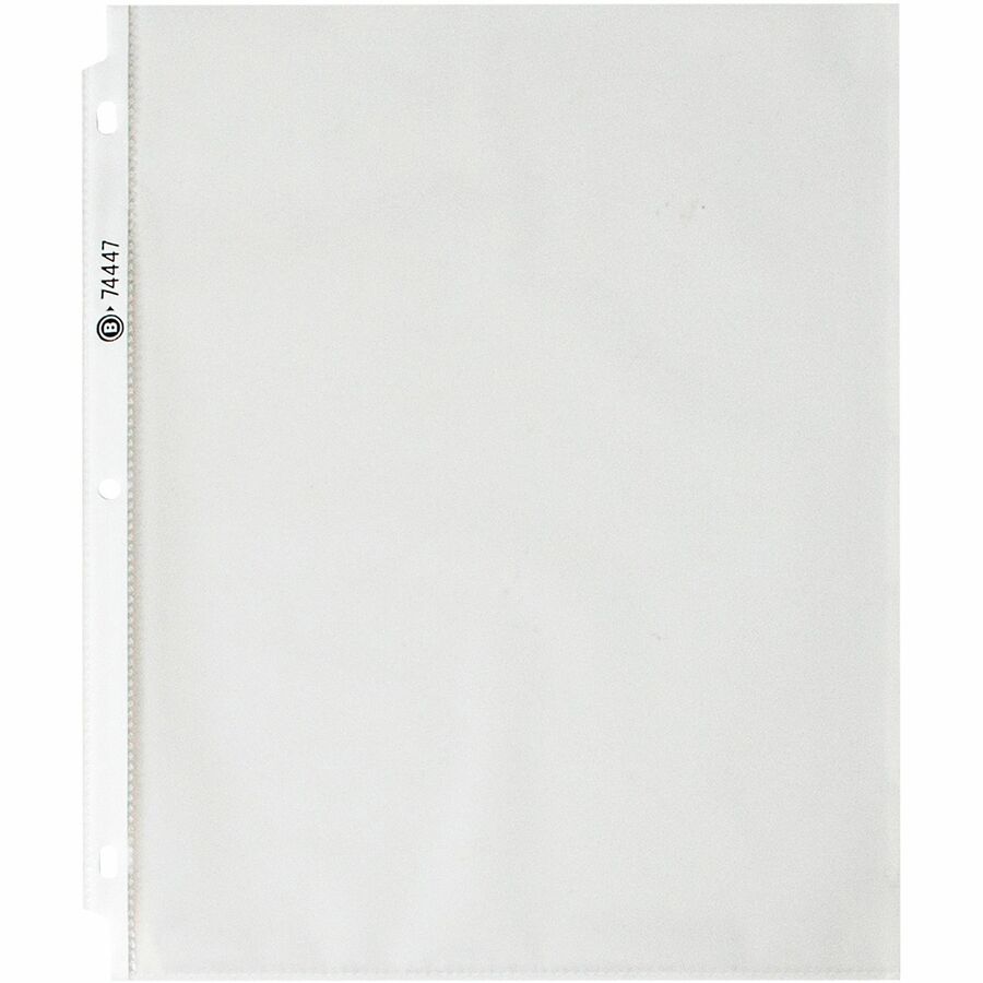 Business Source Economy Weight Sheet Protectors - 11" Height x 9" Width - 2 mil Thickness - For Letter 8 1/2" x 11" Sheet - Ring Binder - Rectangular - Semi Clear - Polypropylene - 100 / Pack