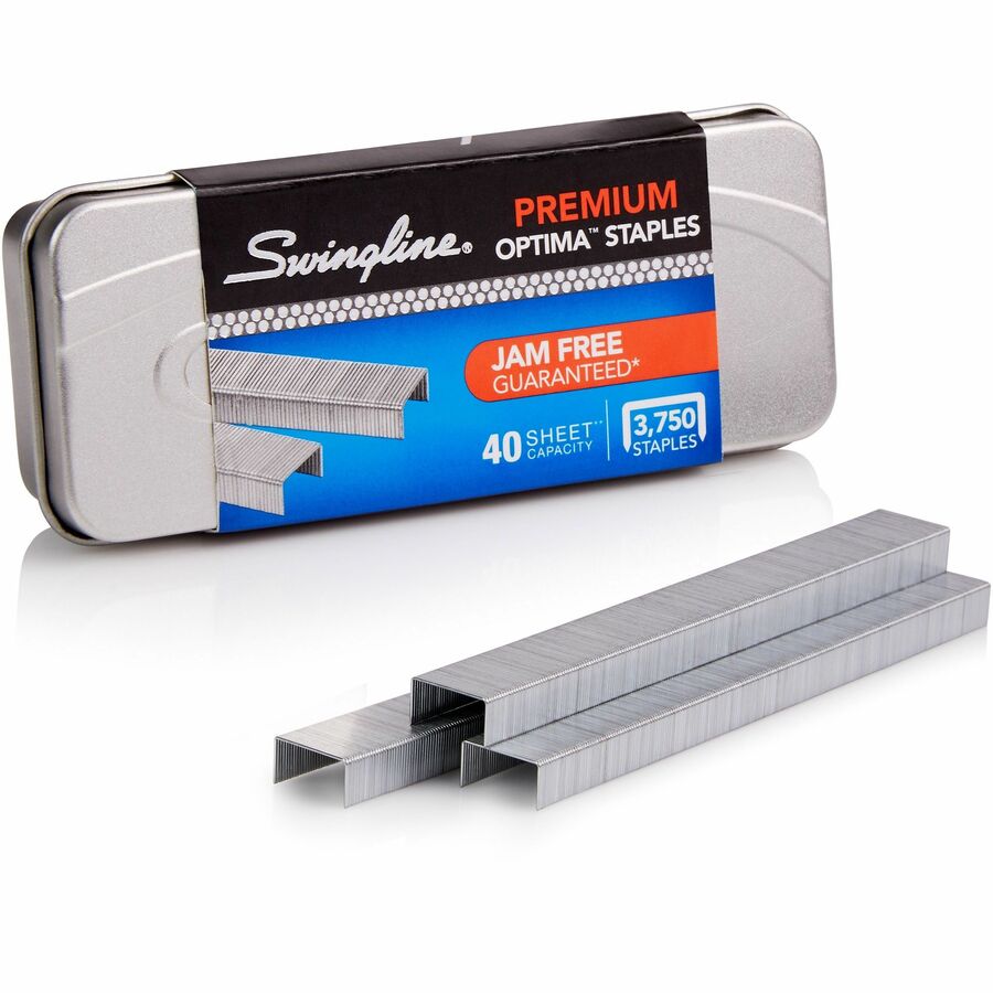 Swingline Optima Premium Staples - 210 Per Strip - Standard - 1/4" Leg - Holds 40 Sheet(s) - Silver - Metal - 0.3" Height x 0.5" Width3750 / Box