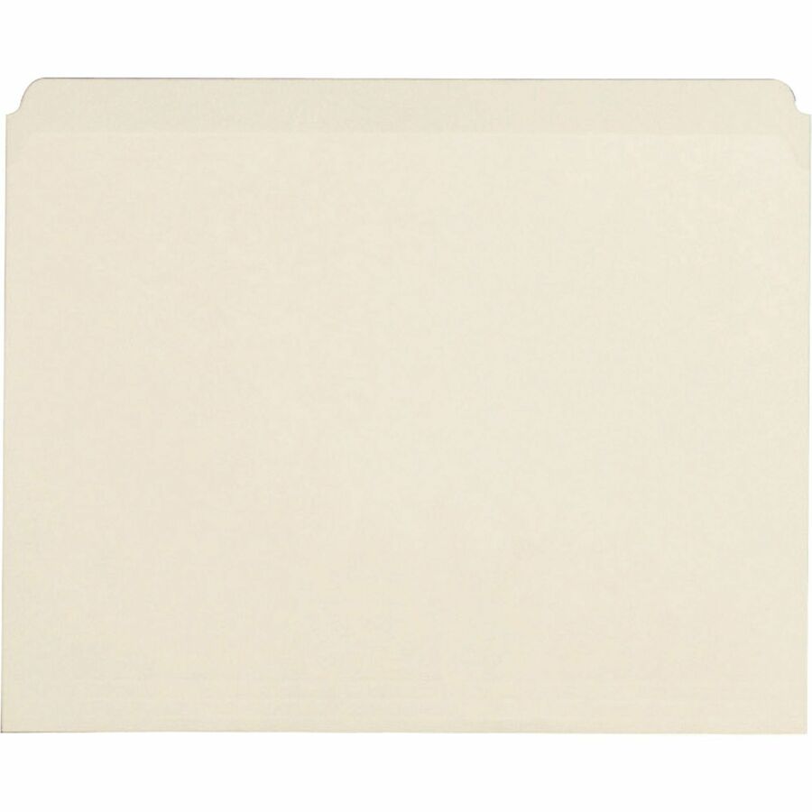 Business Source Straight Tab Cut Letter Recycled Top Tab File Folder - 8 1/2" x 11" - 3/4" Expansion - Manila - Manila - 10% Recycled - 100 / Box