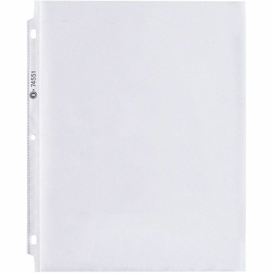 Business Source Top-Loading Poly Sheet Protectors - 11" Height x 9" Width - 1.9 mil Thickness - For Letter 8 1/2" x 11" Sheet - 3 x Holes - Ring Binder - Rectangular - Clear - Polypropylene - 100 / Box