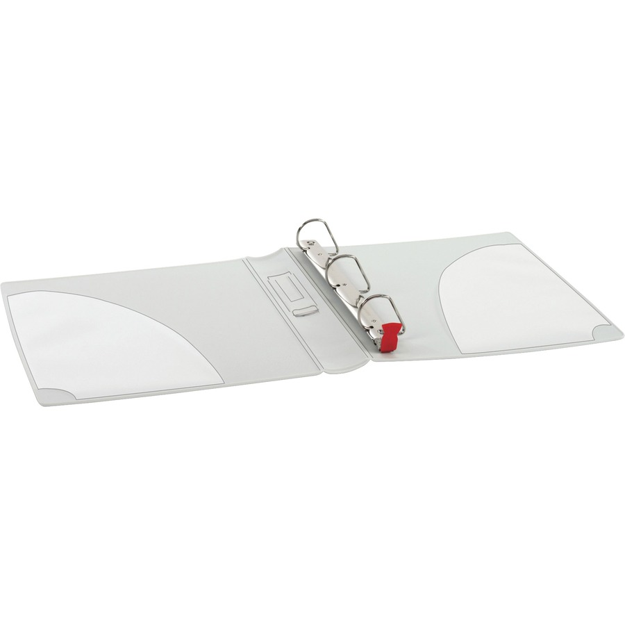 Cardinal SuperLife Pro Easy Open Slant-D Binder - 1 1/2" Binder Capacity - Letter - 8 1/2" x 11" Sheet Size - 350 Sheet Capacity - 3 x D-Ring Fastener(s) - 2 Internal Pocket(s) - Polypropylene - White - 1 lb - Heavy Duty, Durable, Crack Resistant, Clear Overlay, PVC-free, Non-stick, Label Holder, Locking Ring, Exposed Rivet, One Touch Ring - 1 Each
