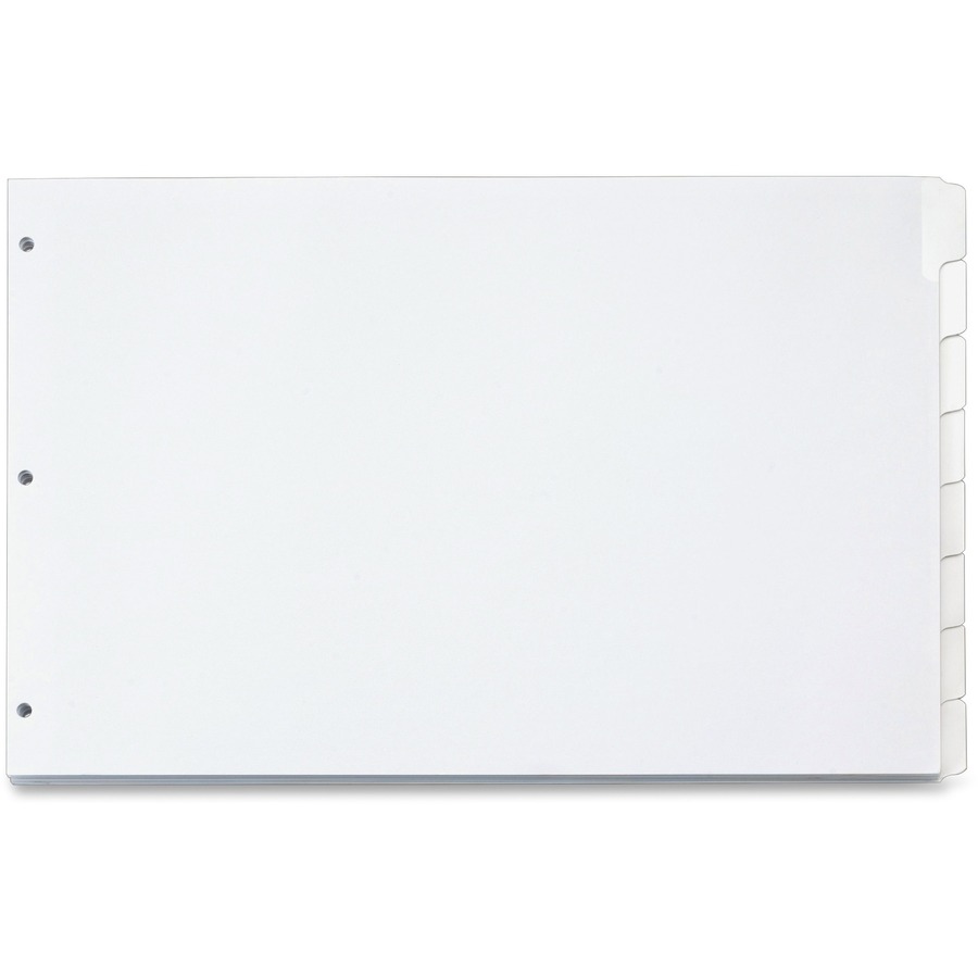 Cardinal Write 'n Erase Special Mylar Tab Dividers - 8 x Divider(s) - Write-on Tab(s) - 8 Tab(s)/Set - 17.5" Divider Width x 11.50" Divider Length - Tabloid - 11" Width x 17" Length - White Divider - White Tab(s) - 1 Each