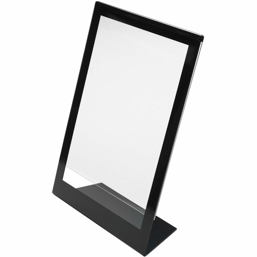 Deflecto Superior Image Bordered Sign Holder - 11" x 8.5" - 1 Each - Clear, Black