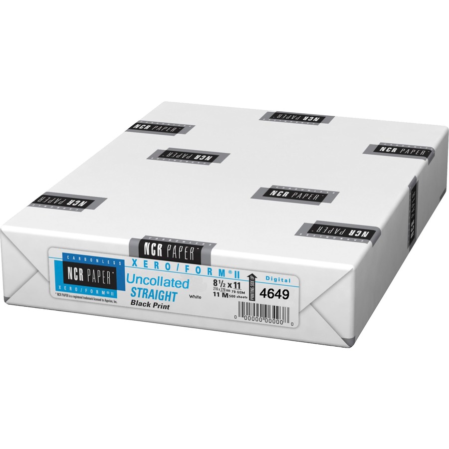 NCR Paper Xero/Form II Carbonless Uncollated Paper - White - Letter - 8 1/2" x 11" - Smooth - 500 / Pack