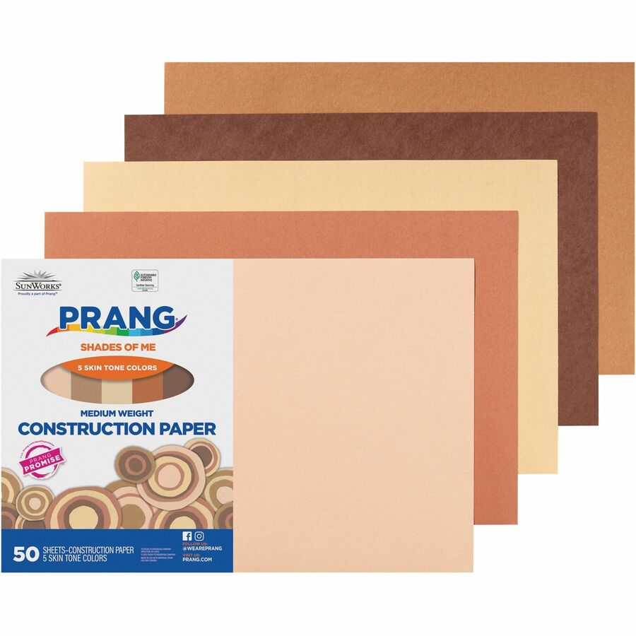 Prang Multicultural Construction Paper - Art, Craft - 0.40"Height x 18"Width x 12"Length - 50 / Pack - Assorted