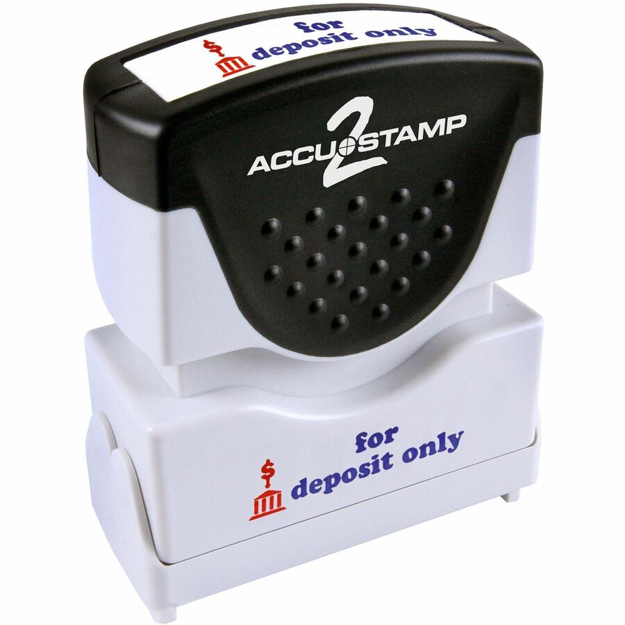 Consolidated Stamp Pre-inked For Deposit Only Message Stamp - Message Stamp - "FOR DEPOSIT ONLY" - 50000 Impression(s) - Red, Blue - Rubber - 1 Each