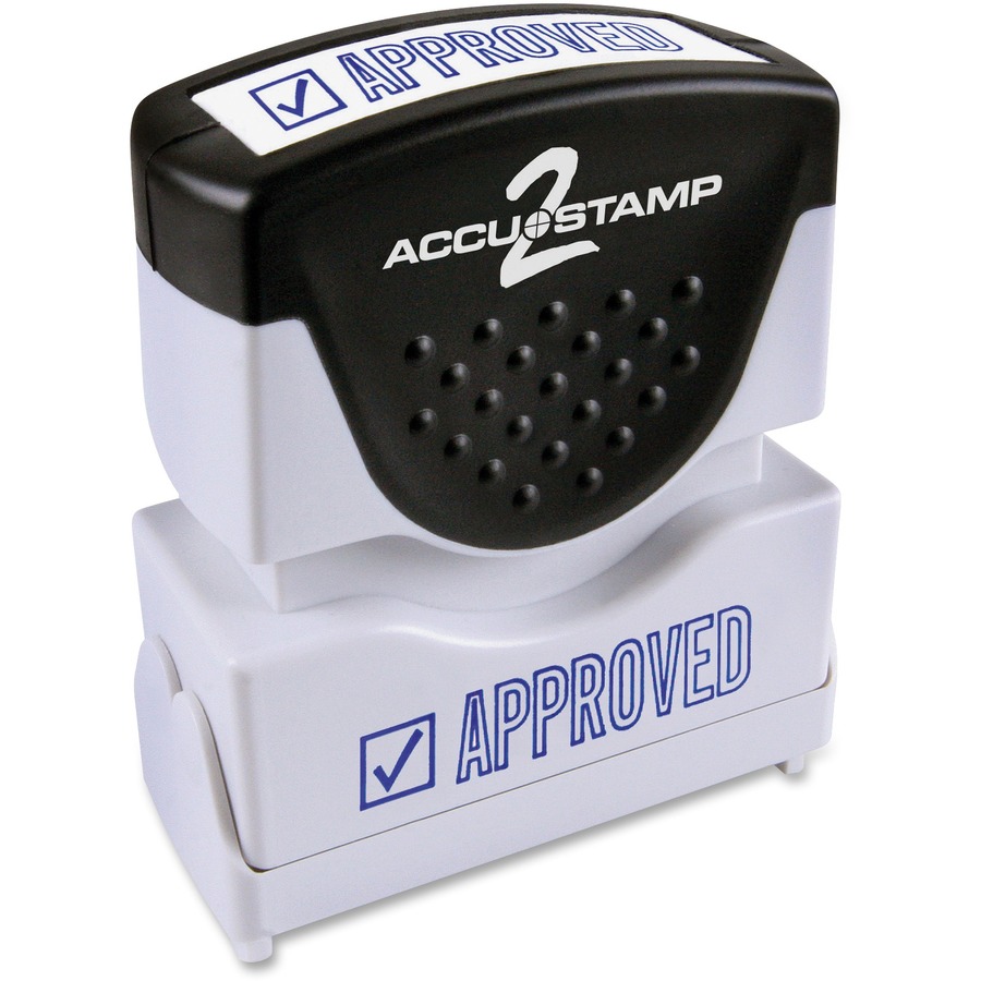 COSCO Shutter Stamp - Message Stamp - "APPROVED" - 0.50" Impression Width - 20000 Impression(s) - Blue - Rubber, Plastic - 1 Each