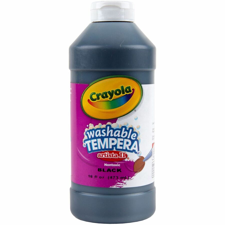Crayola Artista II Washable Tempera Paint - 16 oz - 1 Each - Black