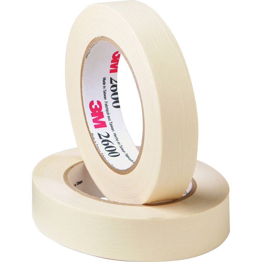 Highland Economy Masking Tape - 60 yd Length x 1" Width - 4.4 mil Thickness - 3" Core - 1 / Roll - Tan