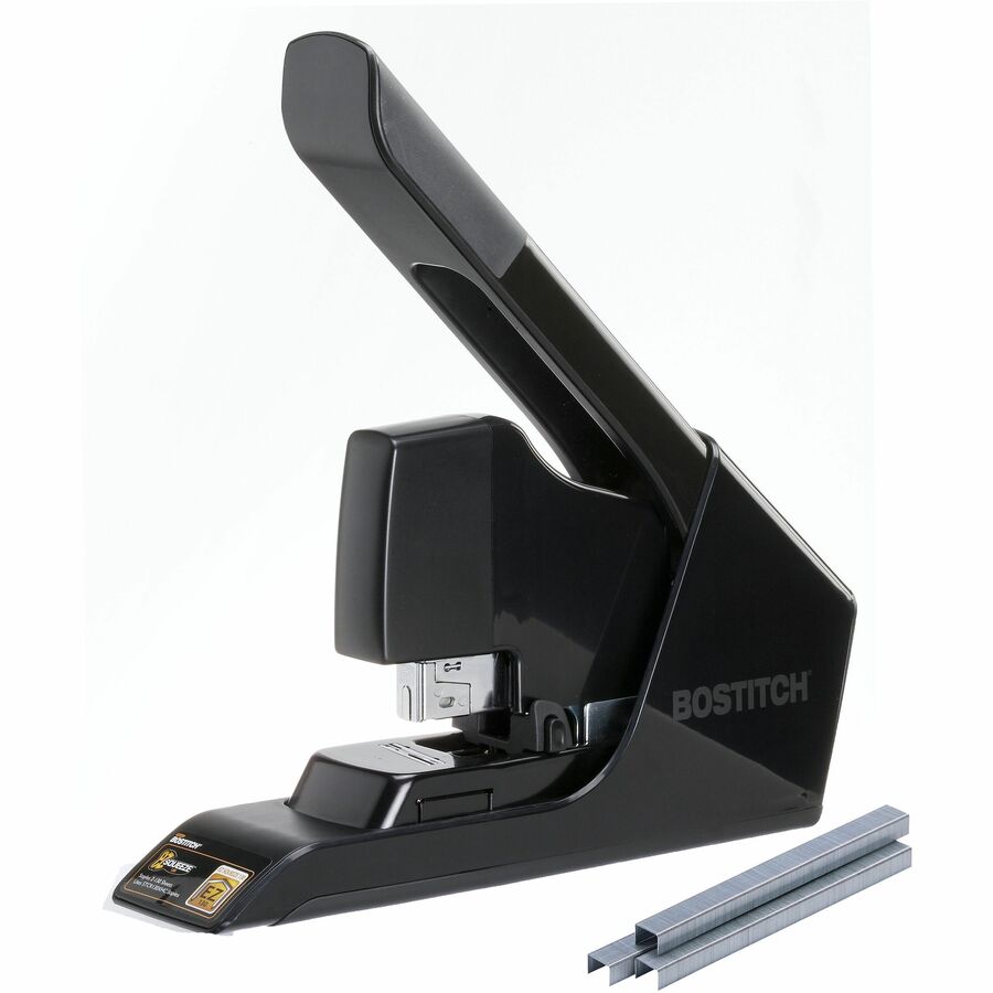 Bostitch EZ Squeeze Antimicrobial Heavy Duty Stapler - 130 Sheets Capacity - 210 Staple Capacity - Full Strip - Black