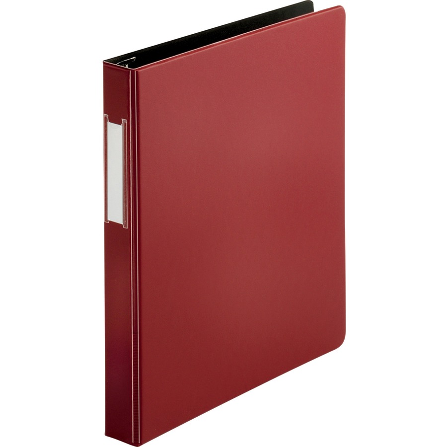 Business Source Slanted D-ring Binders - 1" Binder Capacity - 3 x D-Ring Fastener(s) - 2 Internal Pocket(s) - Chipboard, Polypropylene - Black - PVC-free, Non-stick, Spine Label, Gap-free Ring, Non-glare, Heavy Duty, Open and Closed Triggers - 1 Each
