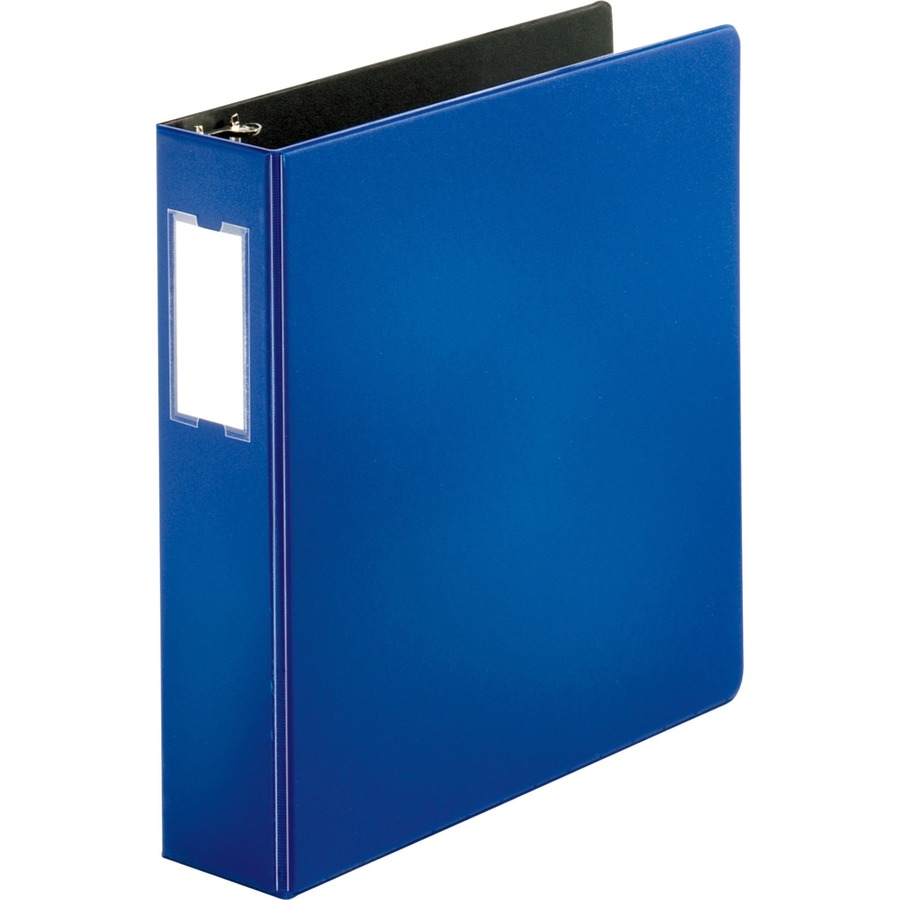 Business Source Slanted D-ring Binders - 2" Binder Capacity - 3 x D-Ring Fastener(s) - 2 Internal Pocket(s) - Chipboard, Polypropylene - Black - PVC-free, Non-stick, Spine Label, Gap-free Ring, Non-glare, Heavy Duty, Open and Closed Triggers - 1 Each