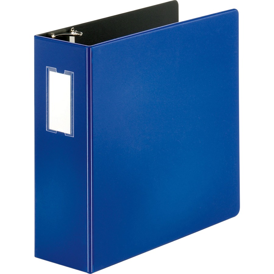 Business Source Slanted D-ring Binders - 4" Binder Capacity - 3 x D-Ring Fastener(s) - 2 Internal Pocket(s) - Chipboard, Polypropylene - Black - PVC-free, Non-stick, Spine Label, Gap-free Ring, Non-glare, Heavy Duty, Open and Closed Triggers - 1 Each