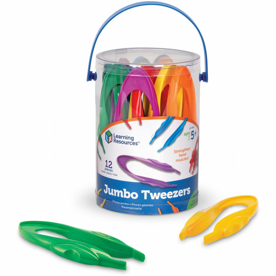 Learning Resources Jumbo Tweezers Set - Theme/Subject: Learning - Skill Learning: Fine Motor, Sensory Perception, Eye-hand Coordination - 3-6 Year - Red, Blue, Green, Yellow, Orange, Purple