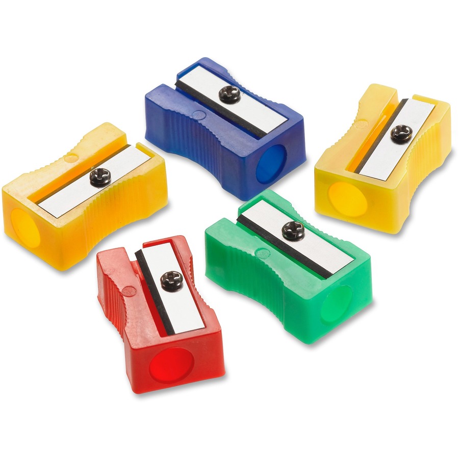 Acme United Plastic Manual Pencil Sharpener - 1 Hole(s) - Plastic - Assorted - 24 / Pack