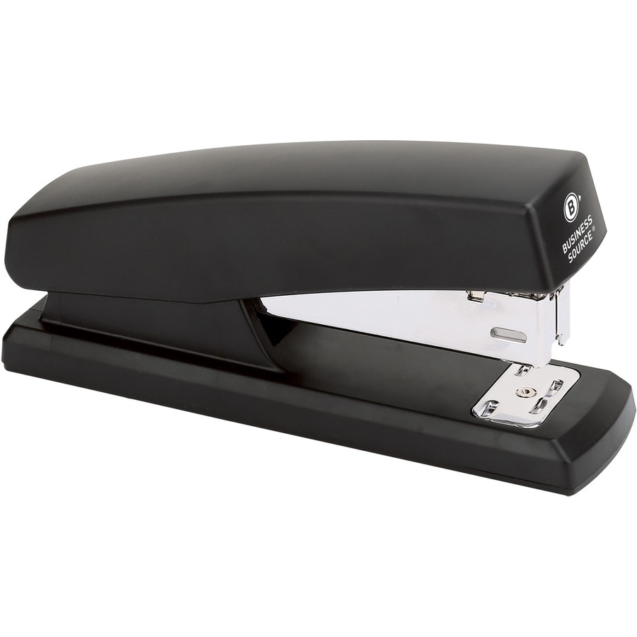 Business Source Half-strip Stapler - 20 Sheets Capacity - 105 Staple Capacity - Half Strip - Black