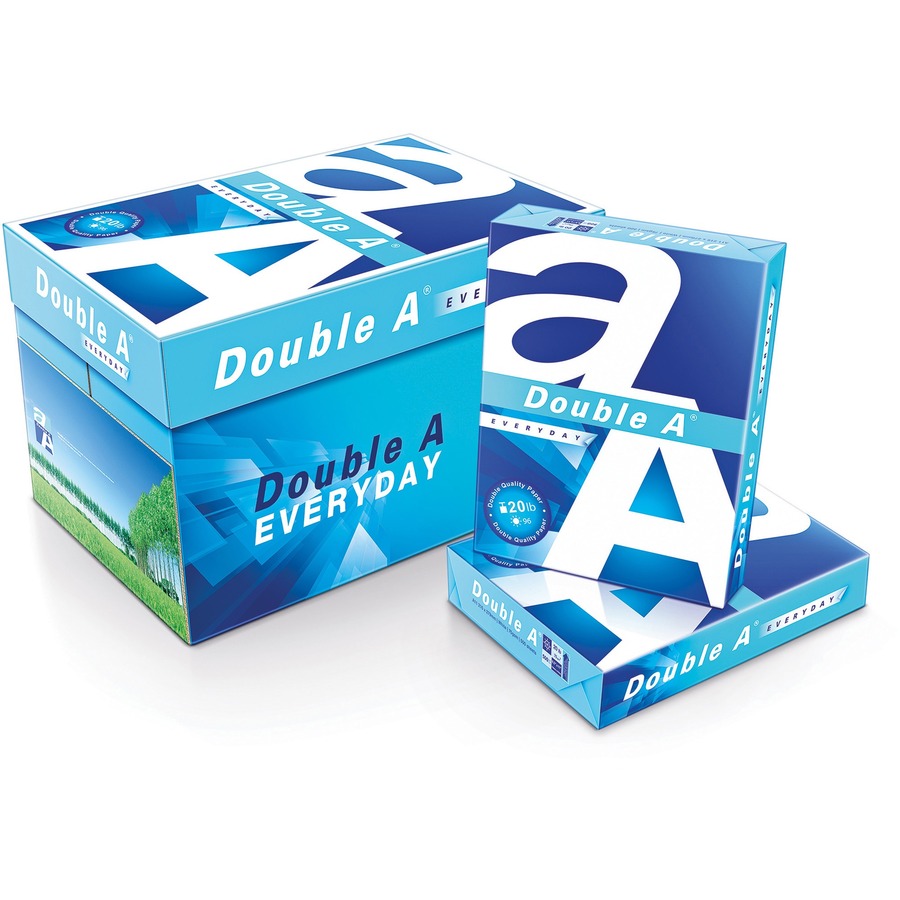 Double A Everyday Multipurpose Paper - White - 96 Brightness - Letter - 8 1/2" x 11" - 20 lb Basis Weight - Smooth - 10 / Carton
