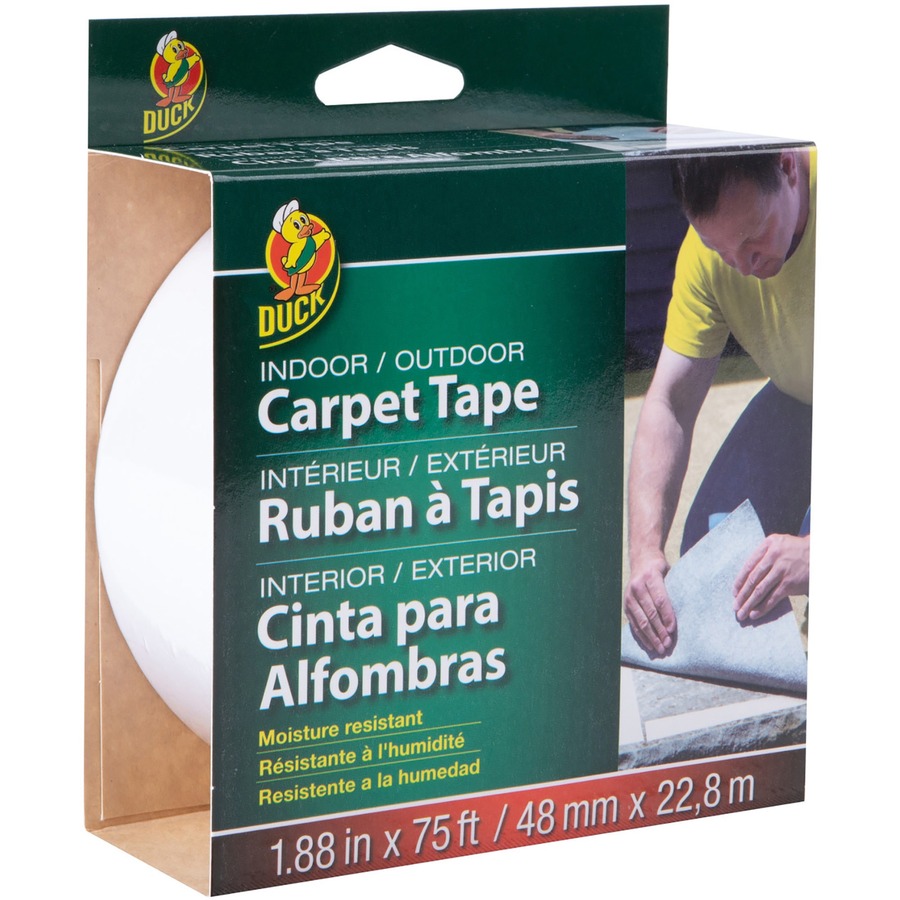 Duck Brand Indoor/Outdoor Carpet Tape - 25 yd Length x 1.88" Width - 1 / Roll - White