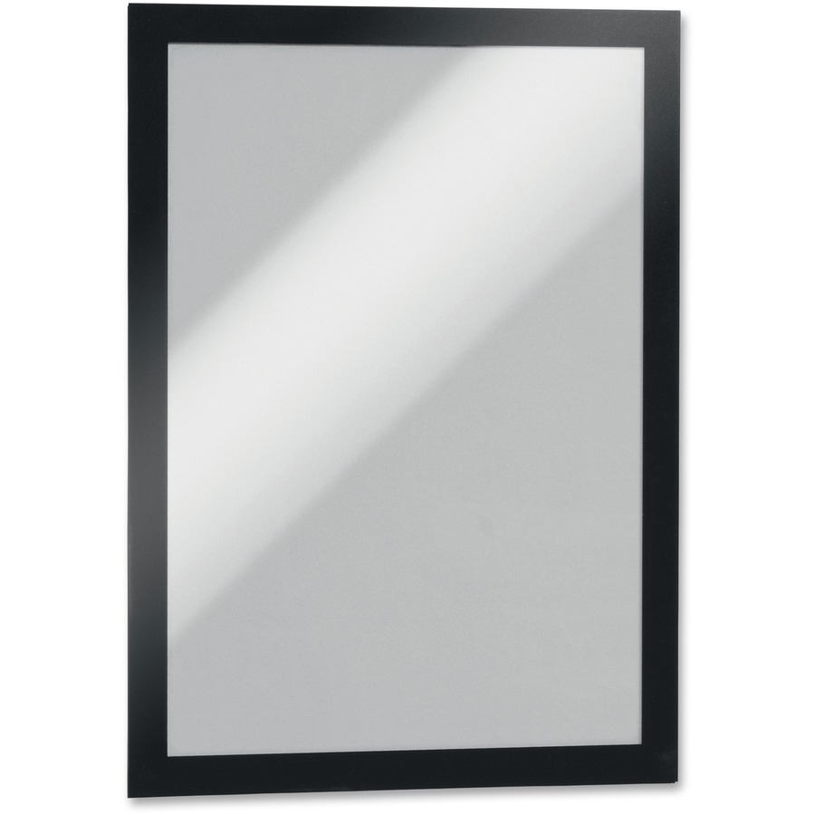 DURABLE® DURAFRAME® Self-Adhesive Magnetic Letter Sign Holder - Horizontal or Vertical, 9.5" x 12" Frame Size - Holds 8.5" x 11" Insert, 2 -Pack, Black