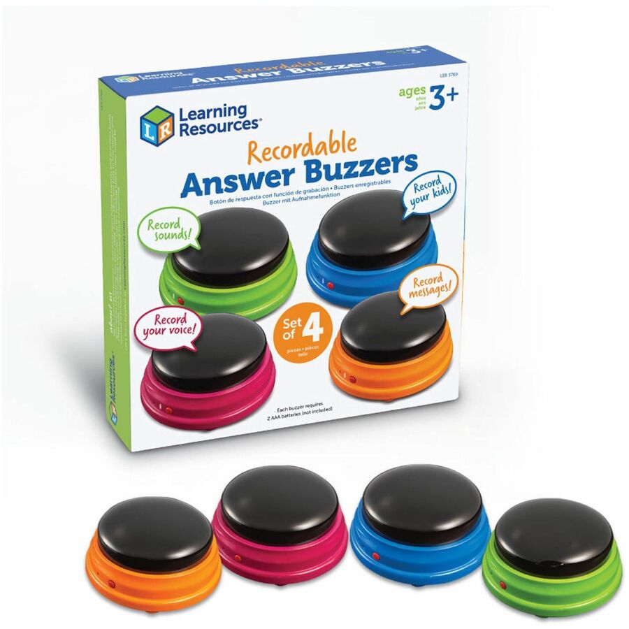 Learning Resources Recordable Answer Buzzers - Theme/Subject: Learning - Skill Learning: Sound, Game - 4 Pieces - 3  - 4 / Pack