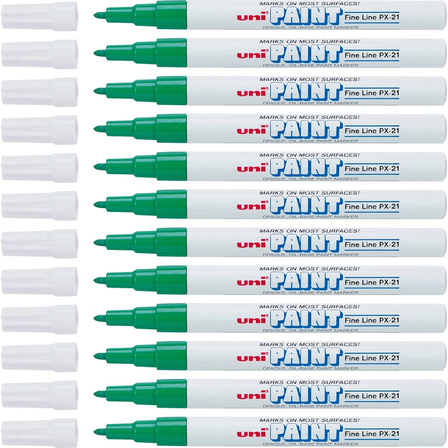 uni® uni-Paint PX-21 Oil-Based Marker - Fine Marker Point - Green Oil Based Ink - 1 Dozen
