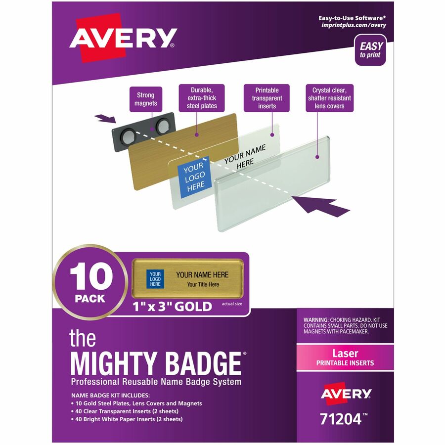 The Mighty Badge® Mighty Badge Professional Reusable Name Badge System - Gold