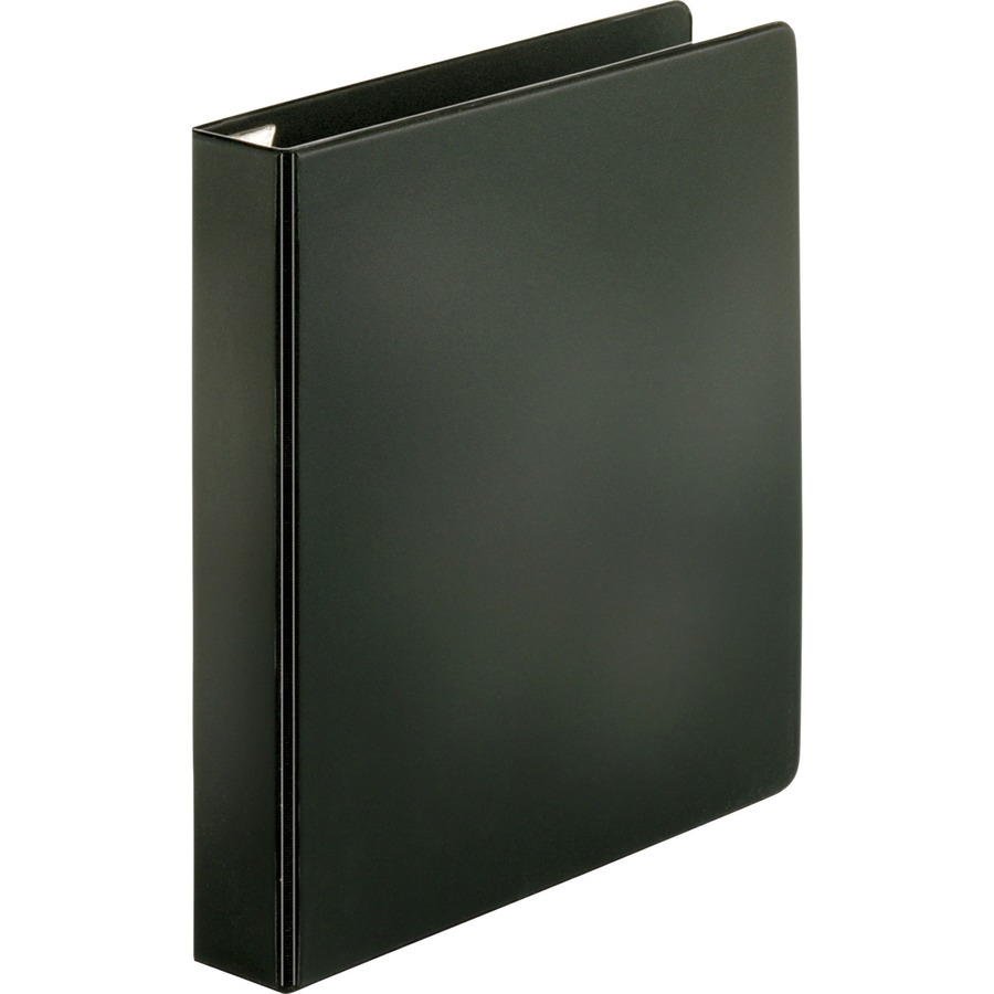 Business Source EasyOpen Locking Slant-D Ring Binders - 1 1/2" Binder Capacity - Letter - 8 1/2" x 11" Sheet Size - 325 Sheet Capacity - Slant D-Ring Fastener(s) - Inside Front & Back Pocket(s) - Polypropylene, Chipboard - Black - Locking Ring, Non-stick, Exposed Rivet, Sturdy - 1 Each