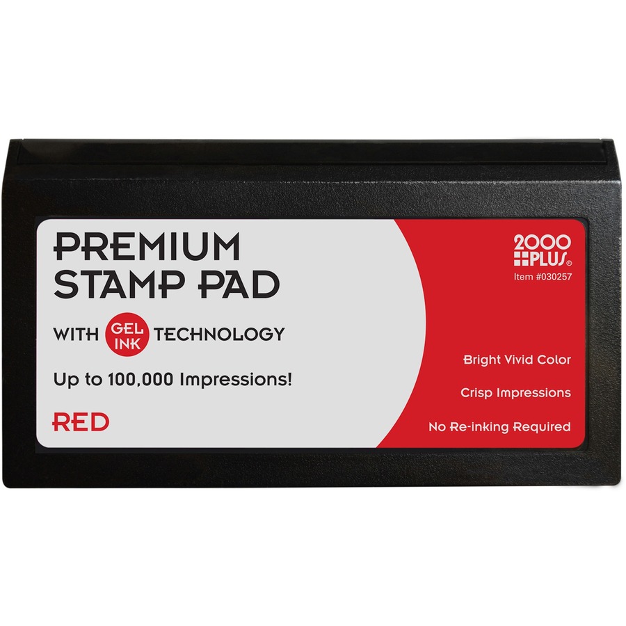 Consolidated Stamp Stamp Pad - 1 Each - 0.8" Height x 3.3" Width x 4.8" Length - Red Ink - Gel