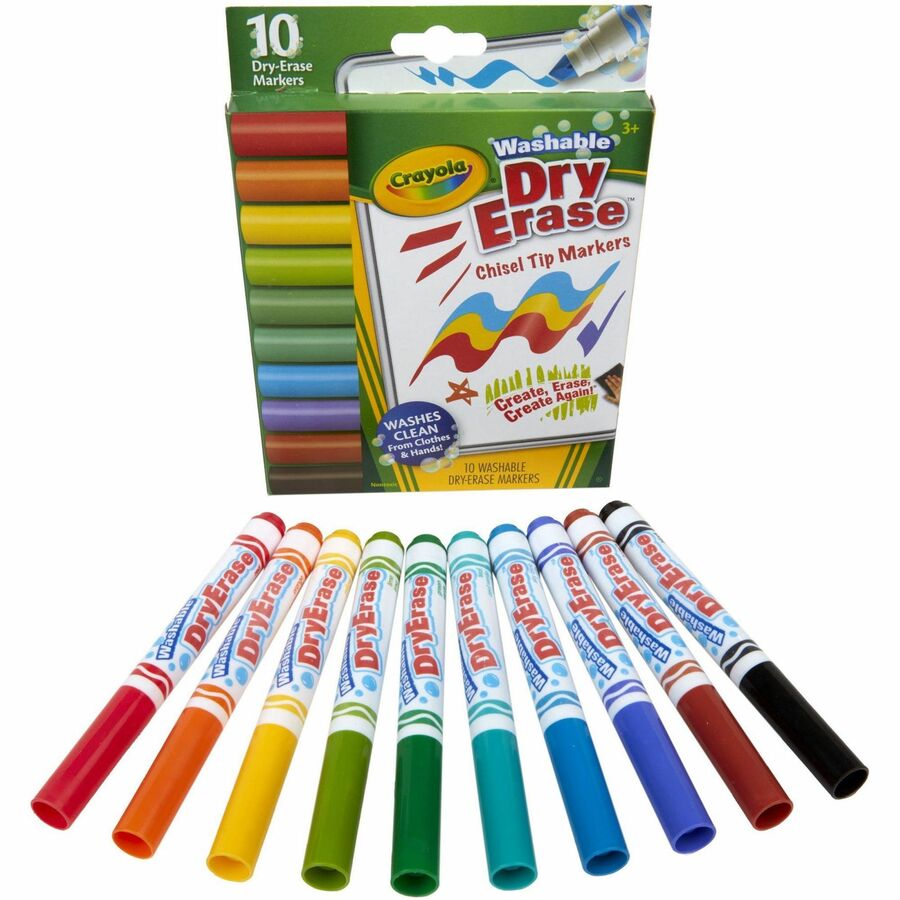 Crayola Washable Dura-Wedge Tip Dry-Erase Markers - 1 Pack