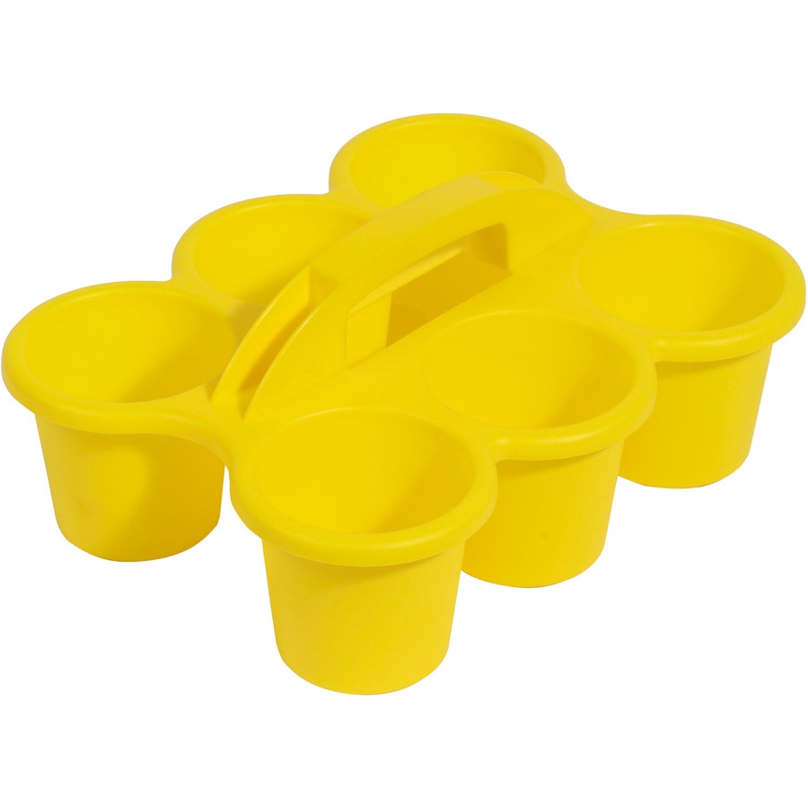 Deflecto Antimicrobial Kids 6 Cup Caddy - 6 Compartment(s) - 5.3" Height x 12.1" Width x 9.6" Depth - Lightweight, Portable, Antimicrobial, Easy to Clean, Handle, Stackable, Mildew Resistant - Blue - Plastic, Polypropylene