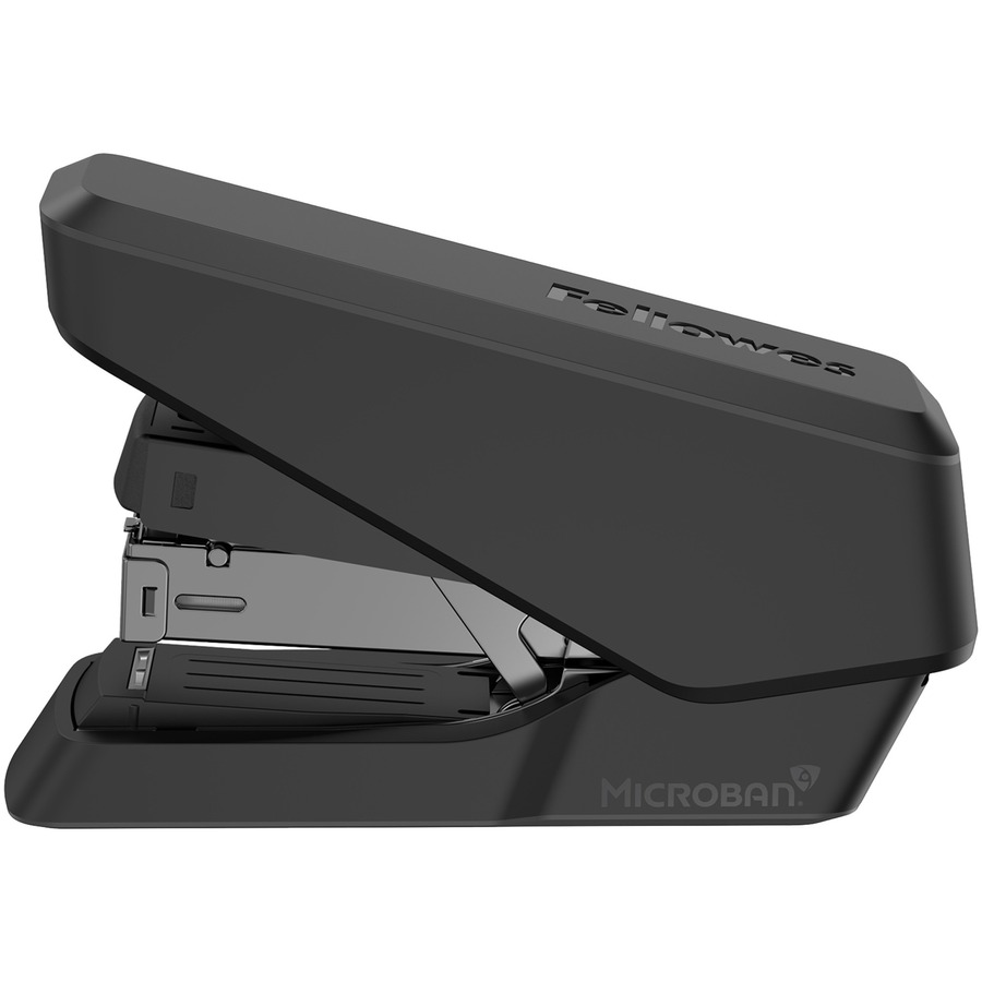 Fellowes EasyPress Half Strip Stapler - 40 Sheets Capacity - 105 Staple Capacity - Half Strip - 1/4" Staple Size - Black
