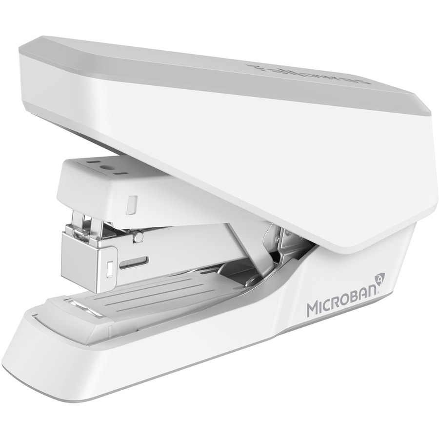 Fellowes EasyPress Half Strip Stapler - 40 Sheets Capacity - 105 Staple Capacity - Half Strip - 1/4" Staple Size - White