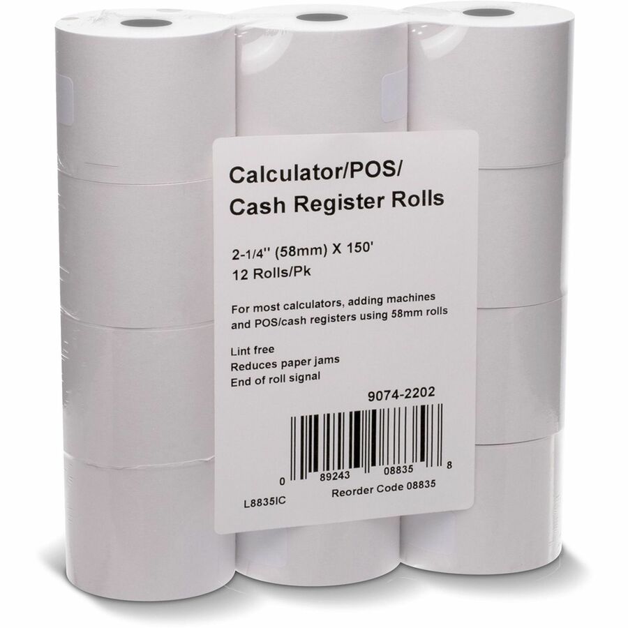 ICONEX 2-1/4"x150' Blended Bond Paper Roll - 2 1/4" x 150 ft - 12 / Pack