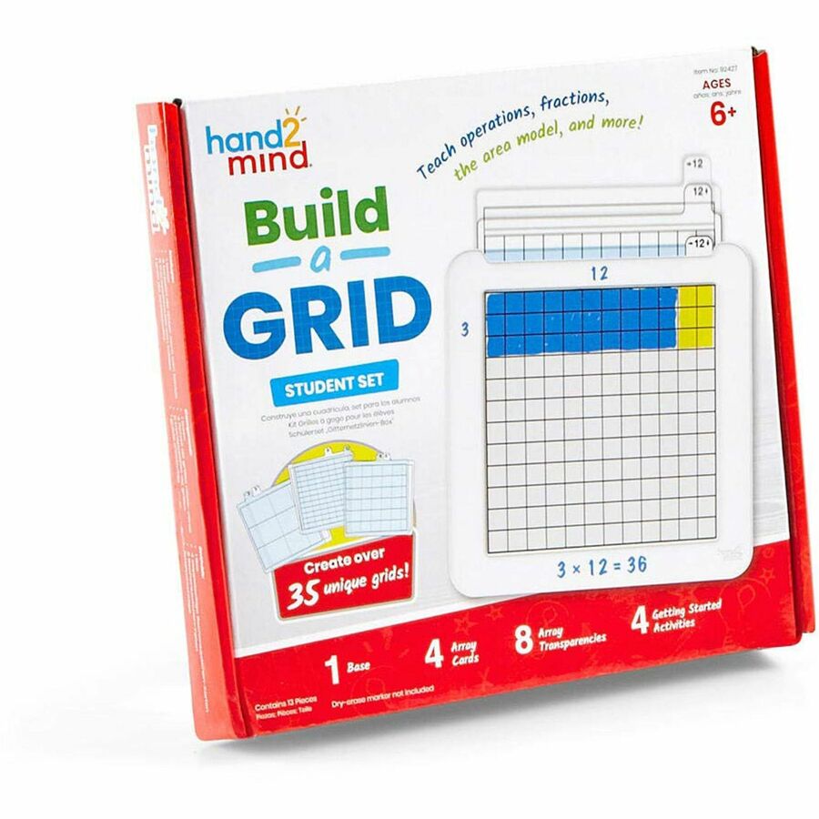 Learning Resources Hand2Mind Math Grid Activity Set - Skill Learning: Mathematics, Fraction, Graphing, Decimal, Operation, Problem Solving - 1 Each