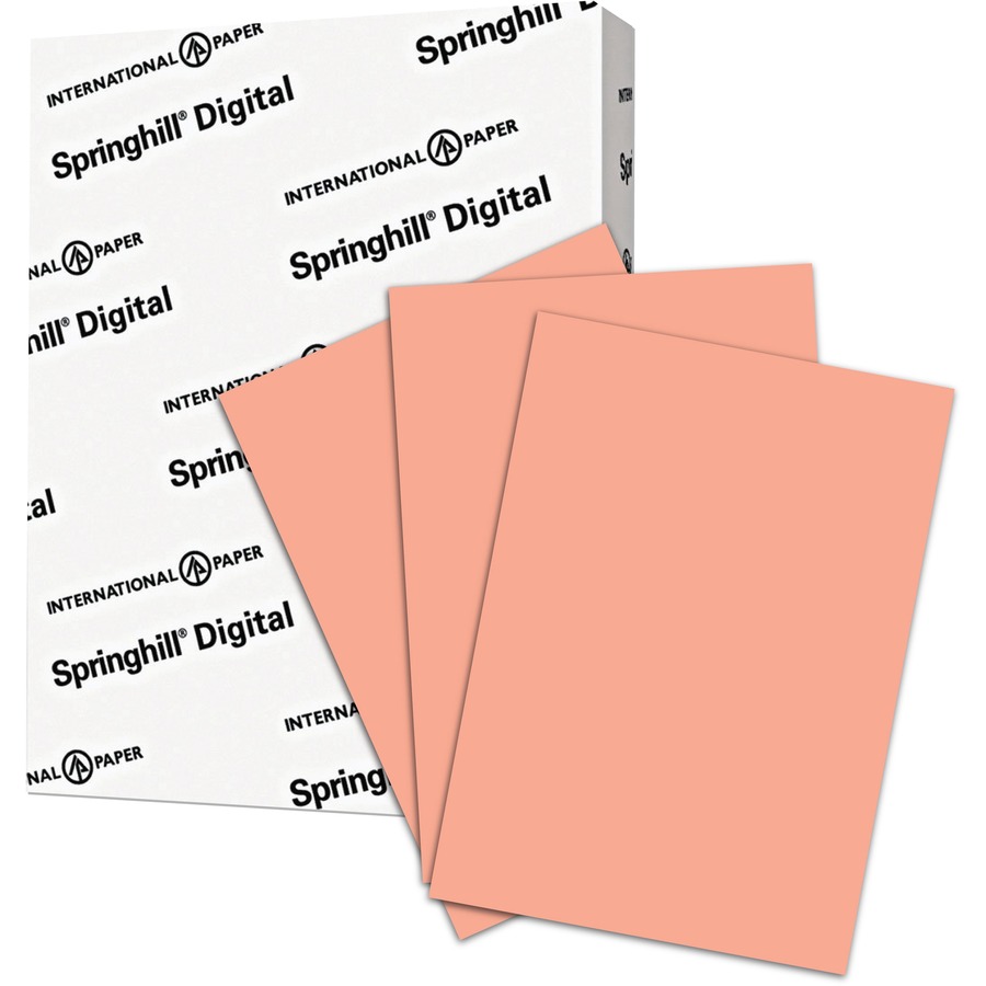 Springhill Multipurpose Cardstock - Salmon - 92 Brightness - Letter - 8 1/2" x 11" - 110 lb Basis Weight - Smooth - 250 / Pack