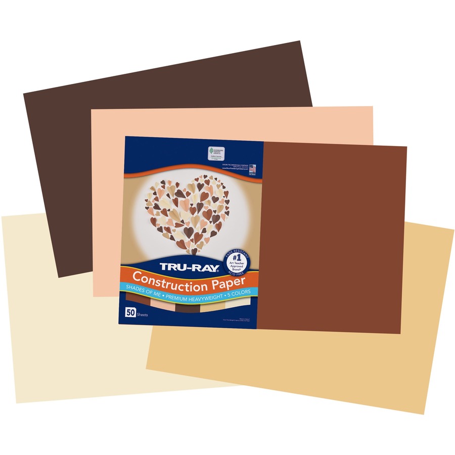 Tru-Ray Construction Paper - Art Project, Craft Project - 12"Width x 18"Length - 76 lb Basis Weight - 50 / Pack - Assorted - Fiber, Sulphite