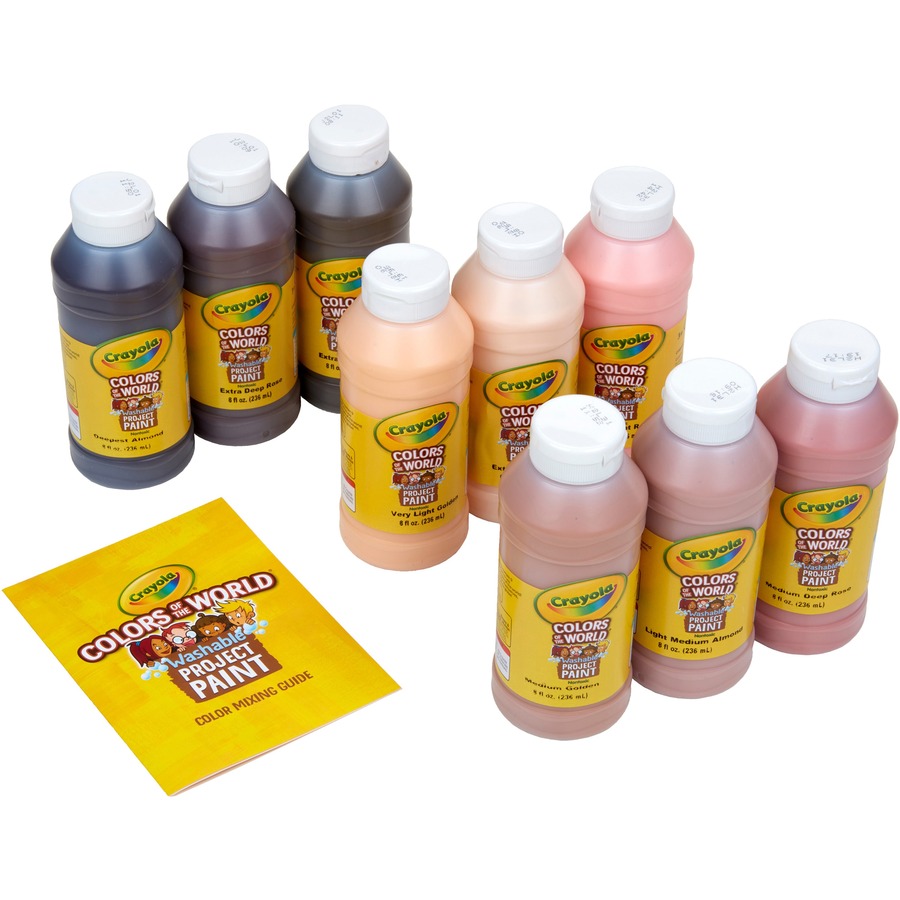 Crayola Colors of the World Washable Kids Paint - 8 fl oz - 9 / Pack - Multicolor