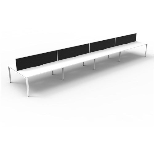 Rapidline Deluxe Infinity Desk Profile Leg Two Sided   Screen 8 Person 6000mmW White/White