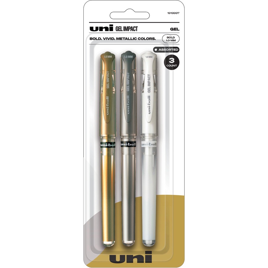 uniball™ Signo Gel Impact Pens - Bold Pen Point - 1 mm Pen Point Size - Multi Gel-based Ink - 3 / Pack