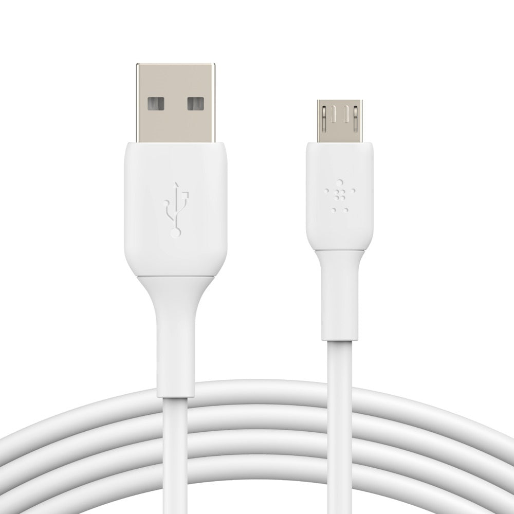 Belkin BoostCharge Micro-USB to USB-A Cable (1m/3.3ft) - White (CAB005bt1MWH), 7.5W, 480Mbps, 8,000  bends tested, USB-IF Certified