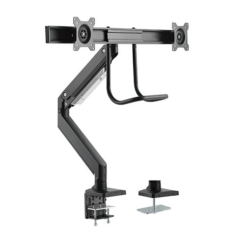 Brateck Dual Monitors Aluminum Heavy-Duty Gas Spring Monitor Arm with Handle Fit Most 17-32 Monitors Up to 8kg per screen VESA 75x75/100x100(LS)