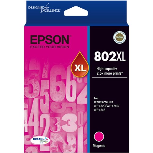 Epson 802XL DURABrite Ultra Ink Cartridge High Yield Magenta