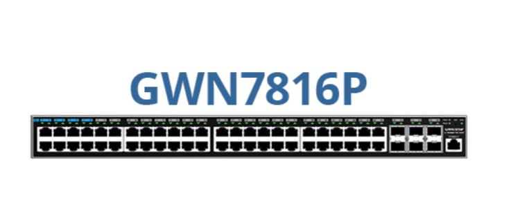 Grandstream GWN7816P Enterprise Layer 3 Managed PoE Network Switch, 48 x GigE (40 x PoE , 8 x PoE  ), 6 x SFP 