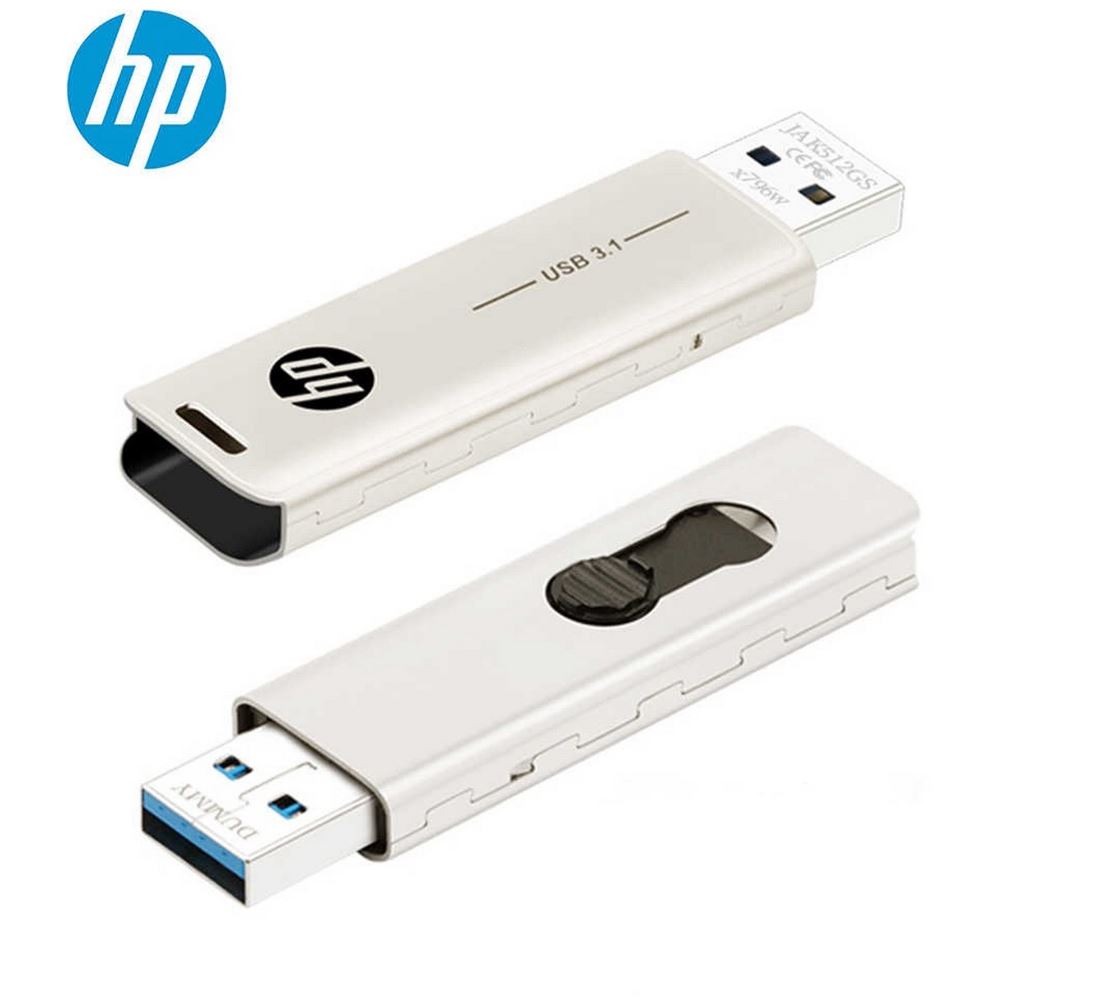 HP X796W 256GB USB 3.1 Type-A 70MB/s Flash Drive Memory Stick Thump Key 0C to 60C 5V Capless Push-Pull Design External Storage for Windows 10 1