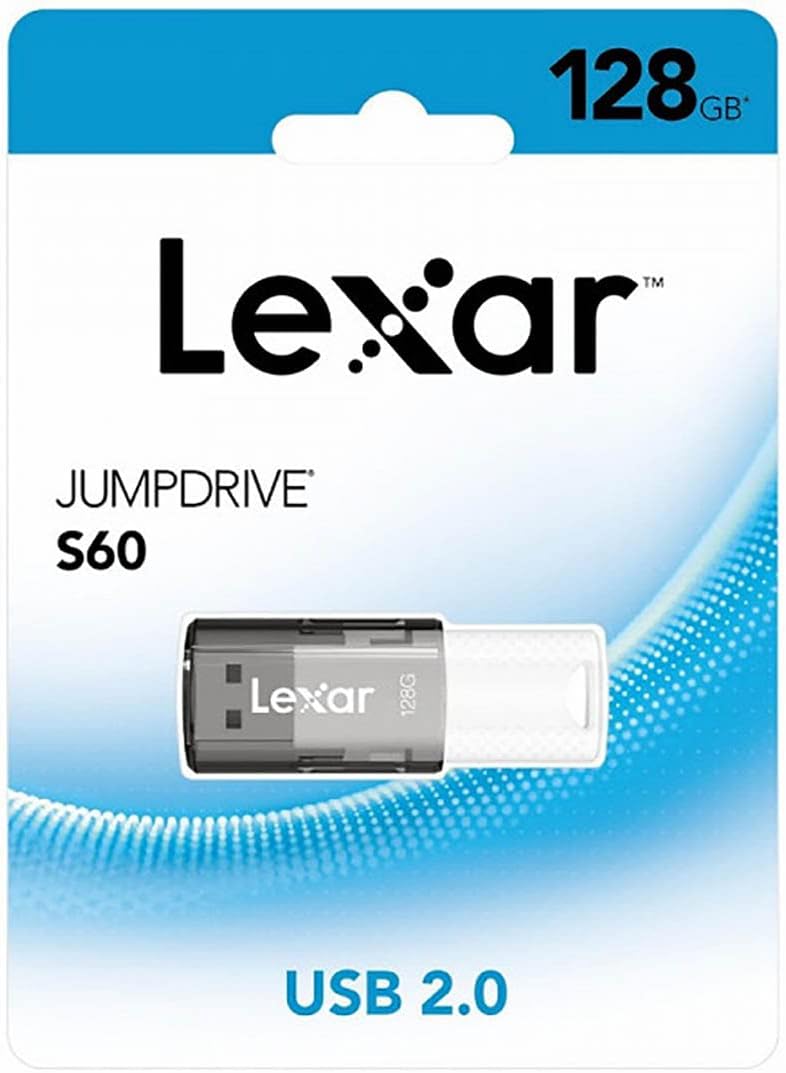 Lexar S60 128GB JumpDrive USB 2.0 Flash Drive provides stylish, high-capacity portable storage, allowing you to easily transfer, store, and share fil