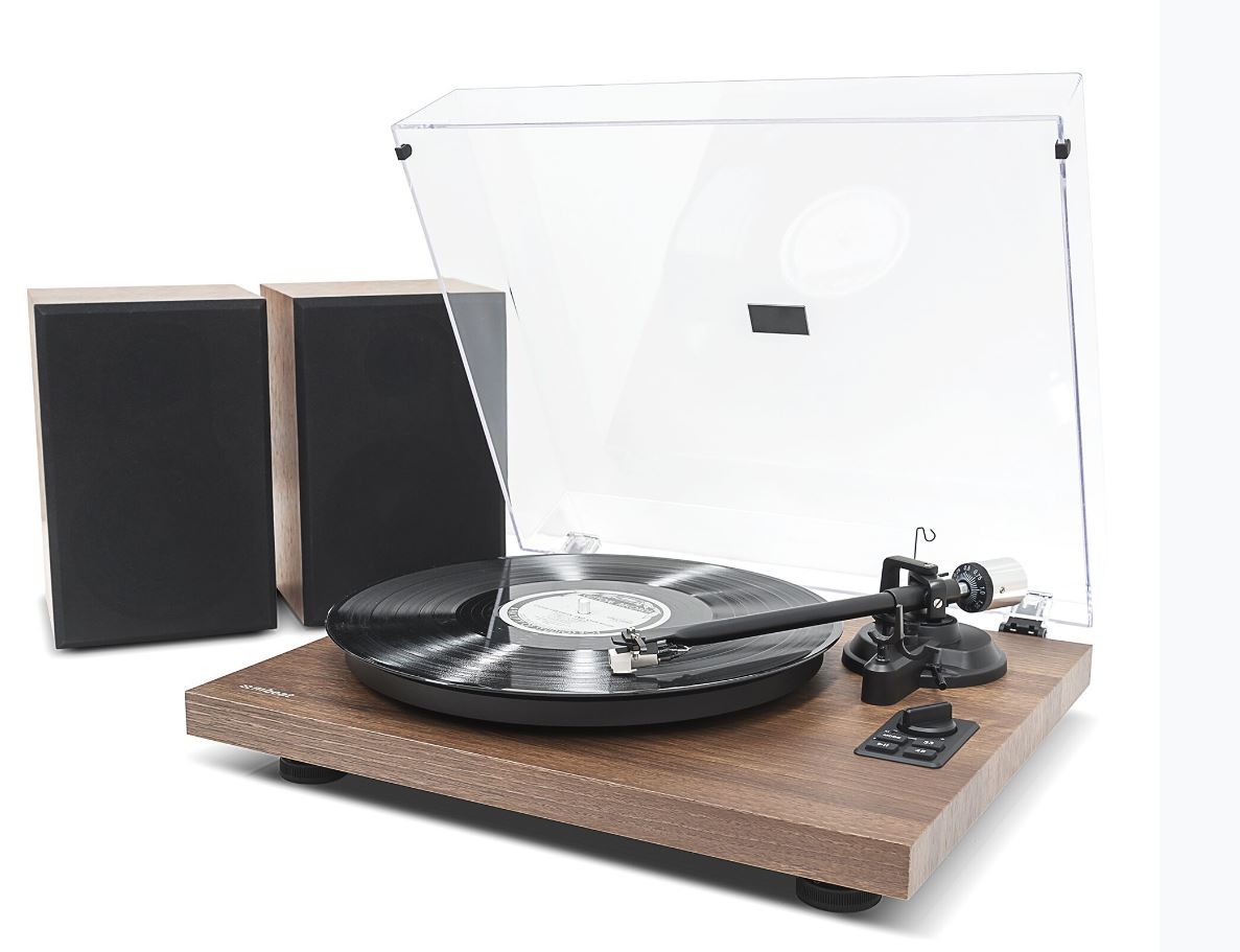mbeatHIFI Turntable with Speakers - Vinyl Turntable Record Player with 36W Bookshelf Speakers, 33/45 RPM, Bluetooth Streaming via Smart Devices
