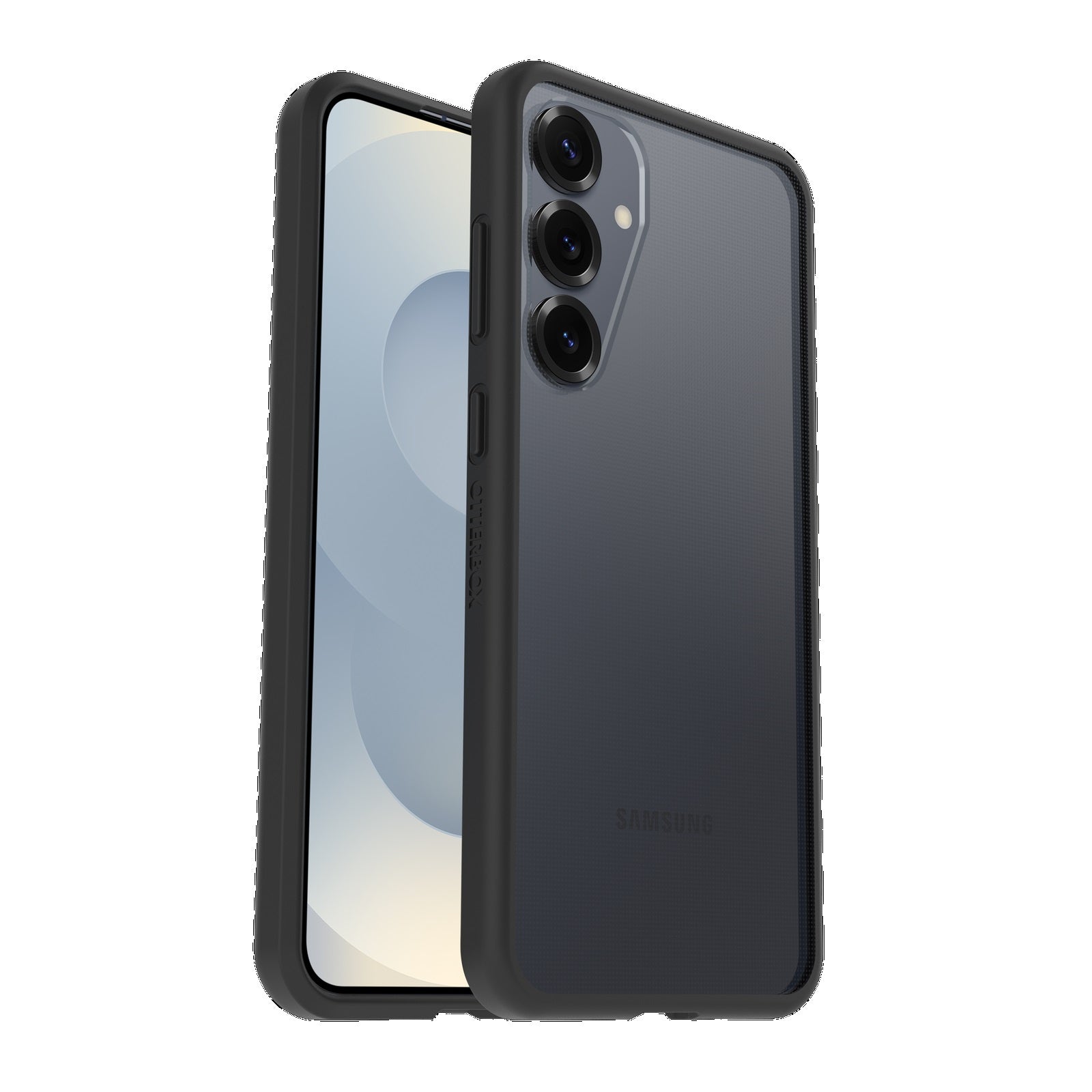 OtterBox React Samsung Galaxy S25 5G (6.2') Case Black Crystal - Clear/Black (77-97382), DROP  Military Standard,Hard Case,Soft Grip, 7 Years Warranty