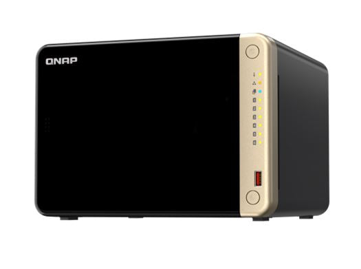 QNAP TS-664-8G 6-Bay desktop NAS, Intel Celeron N5105/N5095 quad-core, 8 GB onboard not expandable, 6 x 3.5'/2.5' SATA 6Gb/s drive bays