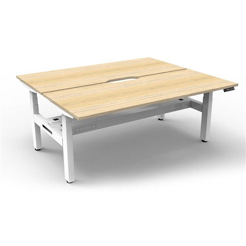 Rapidline Boost  Back To Back Workstation   Cable Tray 2 Person 1200mmW Oak/White